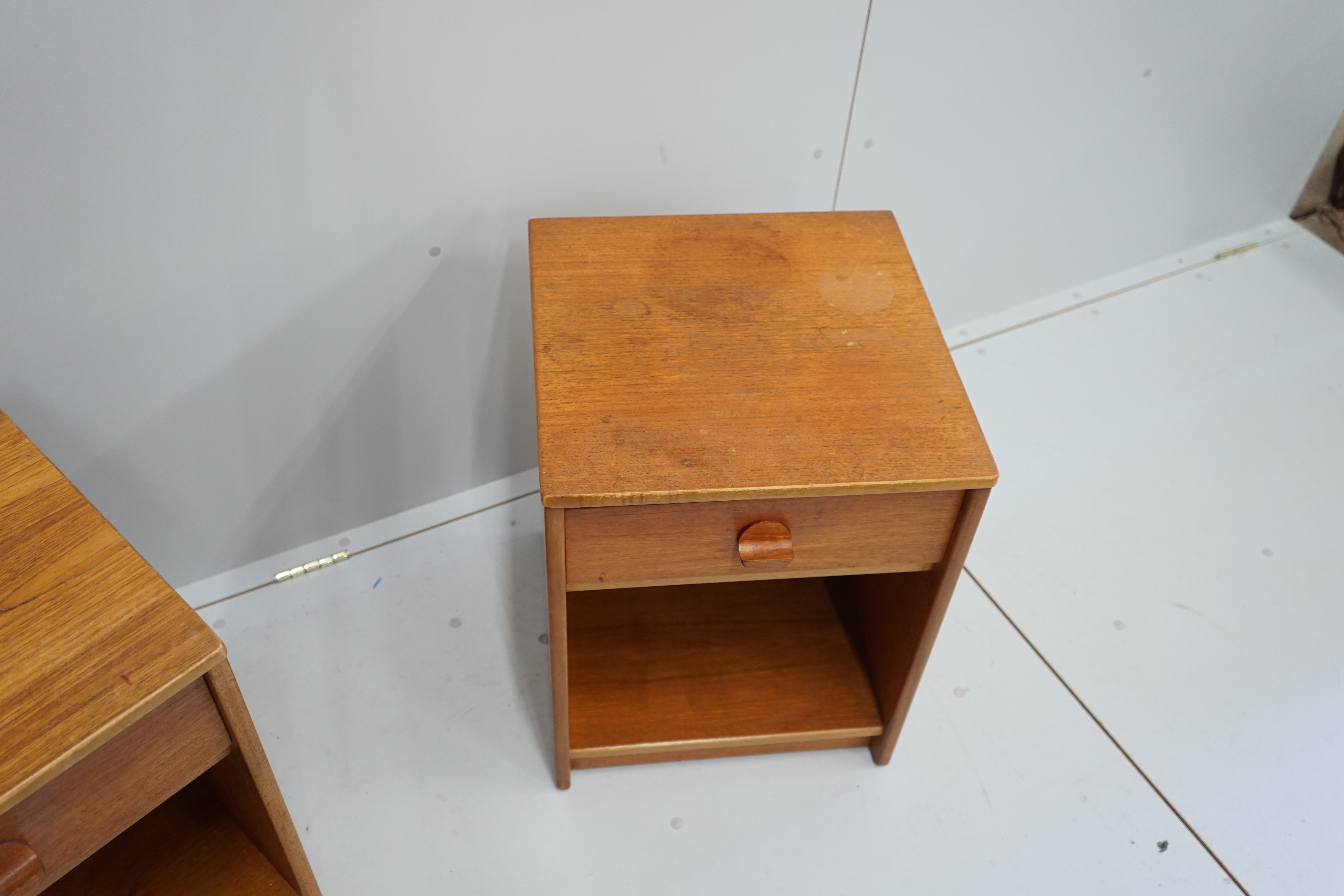 Ron Carter for Stag Furniture - A pair of 'Cantata' teak bedside tables, width 44cm, depth 44cm, height 57cm